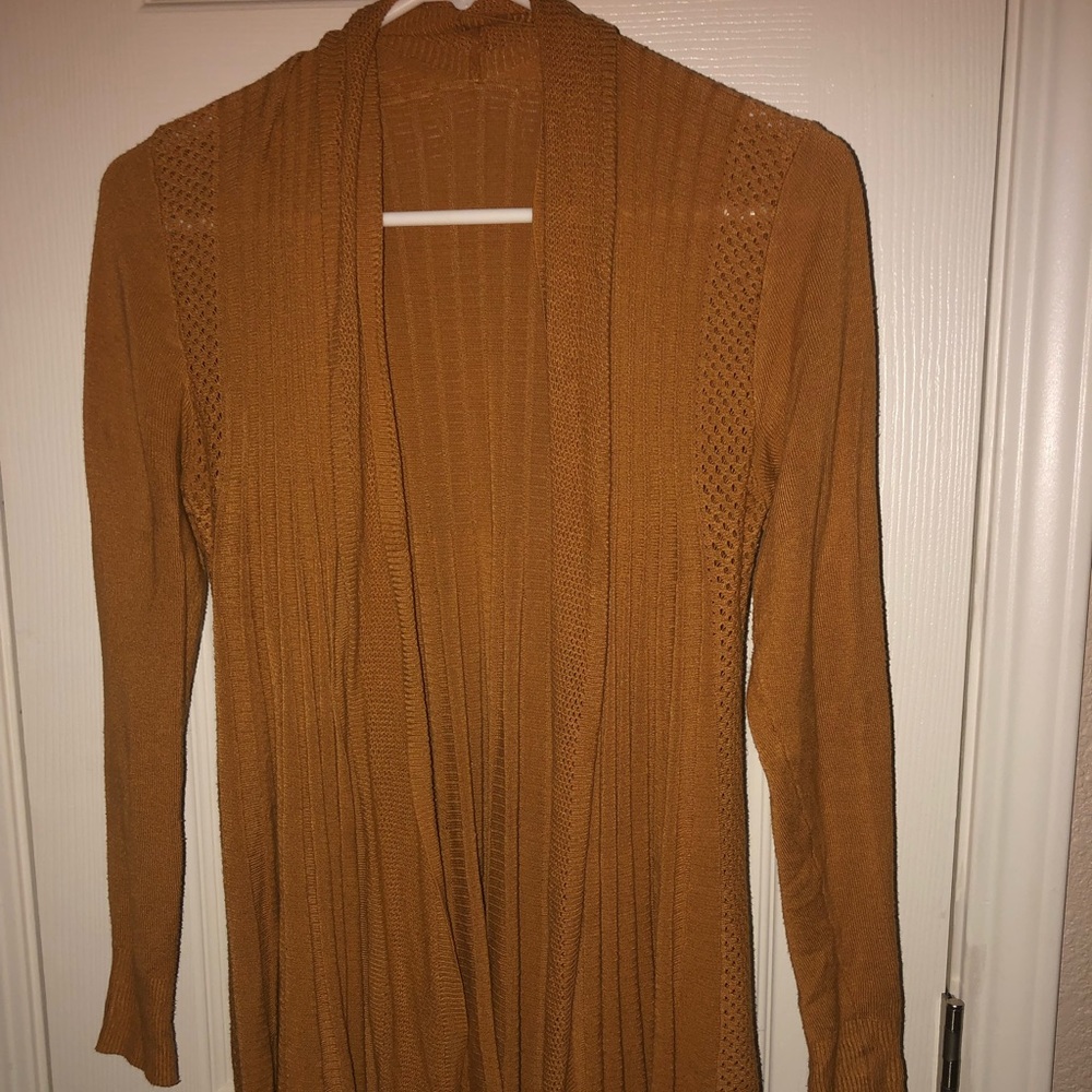 Womens mustard yellow cardigan